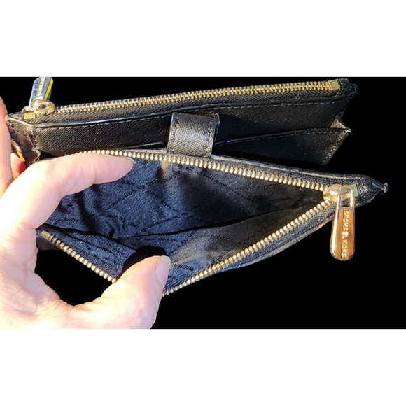 Michael Kors Adele Small Double Zip Phone Wristlet Wallet clutch black - Picture 3 of 9